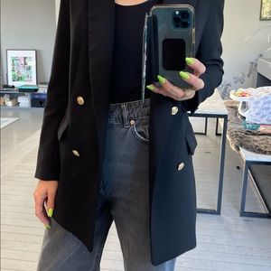ZARA LONG BLAZER W/ GOLD BUTTONS